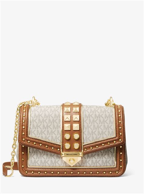 michael kors soho large studded logo shoulder bag|soho quilted shoulder bag.